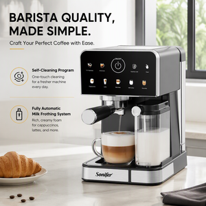 Machine à café expresso intelligente Sonifer SF-3629, professionnelle, 20 bars, écran tactile, pour faire du cappuccino, du latte, usage domestique - Product Image 4