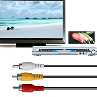 3 Port RCA ke USB Aux Audio Video Adapter AV Converter Kabel untuk TV/Mac/PC