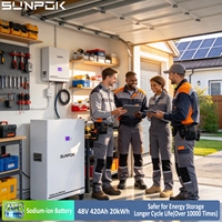 Système solaire domestique SUNPOK, batterie 20 kWh, sodium 48 V 400 Ah, batteries de stockage au sodium-ion 48 V pour la maison