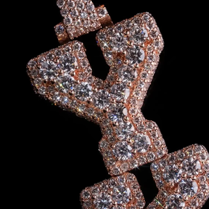 Pendentif Lettre Initiale Personnalisé en Moissanite VVS Ronde, Testeur de Diamant Inclus, Style Hip Hop, en Argent 925, Sertissage Glacé, Bijoux Fins pour Homme - Product Image 2