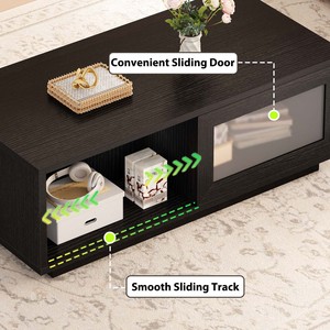 Nuovo Arrivo: Tavolino da Caffè in Legno con Ampio Spazio di Archiviazione e Porta Scorrevole - Product Image 5