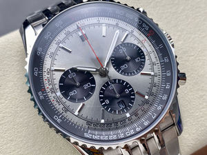 Reloj Cronógrafo de Lujo con Esfera Plateada de 43 mm, Diseño Exquisito de Seis Ojos y Correa de Acero Inoxidable de Diseño Personalizado - Product Image 2
