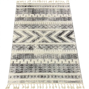 Adiva Modern Turkish Floral Design Jacquard Woven Polypropylene High Pile Jute <b>Backed</b> <b>Cushioned</b> Medium Thickness Rug Set Machine - Product Image 1