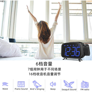 2025 New LED Stylish Chiếu kỹ thuật số thông minh Kép Đồng hồ báo thức với FM Đài phát thanh phòng ngủ cạnh giường ngủ Máy tính để bàn bảng đồng hồ - Product Image 4