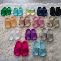 Sandales en EVA vert menthe pour enfants, à bout ouvert, plateforme épaisse, semelle intérieure en mousse à mémoire de forme, durables, logo personnalisé en relief, style unisexe