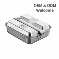 Kit de désordre en métal d'acier inoxydable de boîte à lunch de Bento léger de haute norme de vente chaude pour la randonnée de camping