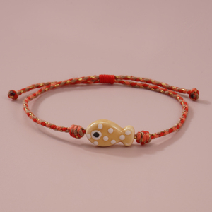 Go2boho bracciale con perline di pesce a lume, braccialetti di <span class=keywords><strong>amicizia</strong></span> con cordoncino intrecciato regolabile per ragazze, grazioso fascino in vetro Murano - Product Image 5