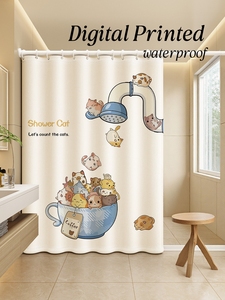 Vente directe d'usine, vente chaude, <span class=keywords><strong>rideau</strong></span> de douche en microfibre gaufré à impression numérique 3D, <span class=keywords><strong>flamant</strong></span> rose - Product Image 1