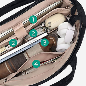 Elegante <span class=keywords><strong>Bolso</strong></span> Tote <span class=keywords><strong>de</strong></span> <span class=keywords><strong>Viaje</strong></span> para Mujer, Color Sólido, Poliéster, con Cierre Completo y Bolsillos Organizados, para Trabajo, Escapadas y Vacaciones - Product Image 4