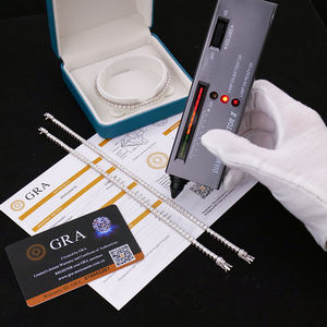 Cadena de Moissanita VVS con Incrustaciones de Color D, Chapada en Plata de Ley de 3mm, Estilo Hip Hop, Unisex, para Hombre y Mujer - Product Image 3