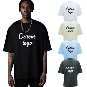 Men Top Heavy Cotton T-shirt Oversize Custom 240gsm New Design Quality Cotton Loose Fit Little Drop Shoulder Blank Men T-Shirt