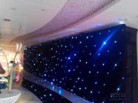 LED mavi ve beyaz Starlight siyah bez sahne düğün dekorasyon Vackdrop bez ışık Led yıldızlı perde