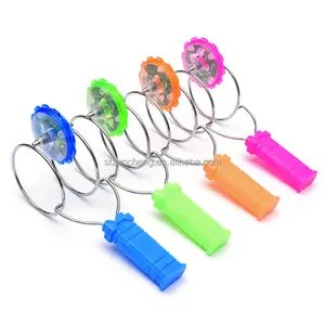 New Coming flea market products Magnetic flash metal Plastic Spinning Top Toy With Light
