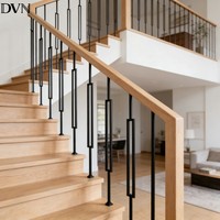 Balustre en fer forgé personnalisé DVN, carré noir 1/2*44'', meneaux métalliques creux, meneaux en fer forgé pour décoration d'escalier