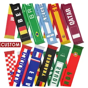 Custom High Quality Football World Match Soccer Scarf Polyester Scarves For Match Cheering