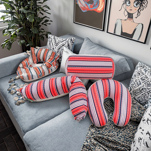 Bantal lempar dapat disesuaikan warna tidur nyaman lembut Premium bantal leher bentuk U silinder panjang silinder kecil - Product Image 1