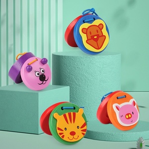 Juego de 6 Castañuelas de Madera con Forma de Animales de Dibujos Animados, Instrumentos Musicales Orff, Juguete Educativo para el Desarrollo de la Primera Infancia - Product Image 3