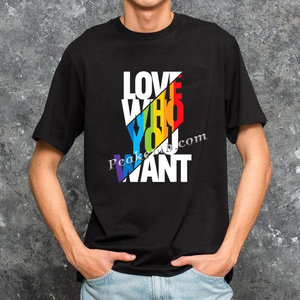 Ready to Ship Custom logo Print Happy <strong>Pride</strong> Month love Is love Pattern Men's <strong>Shirts</strong> Fashion Black <strong>t</strong> <strong>Shirt</strong> - Product Image 5