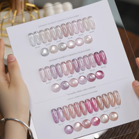 Ensemble de vernis à ongles gel Peach Cat Eye 15ML, vernis à ongles gel magnétique brillant, qualité salon