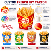 Boîte d'emballage pour frites en papier de qualité alimentaire, biodégradable, avec impression personnalisée, prix d'usine bon marché, pour la vente en gros