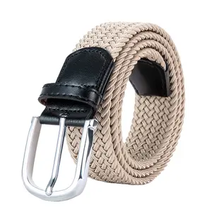 Netroots with the same style canvas belt cow elastic belt versatile Korean version of the black pin buckle pants belt