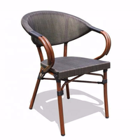 Bambou recherche Bistro En Plein Air À Manger Chaise Café Jardin Pour Balcon en aluminium de style Français empilable en osier en rotin
