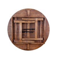 Table ronde pliante en bois de pin massif, style rustique, pour mariage, événement, banquet, salle à manger