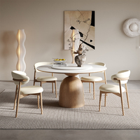 Chaise de salle à manger de luxe européenne moderne en tissu et bois massif pour la maison, l'hôtel, l'appartement