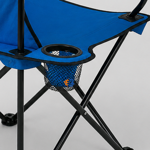 Chaise pliante de camping bleue, chaise de réalisateur avec porte-gobelet, tissu Oxford pour camping en plein air, pêche, pique-nique, OEM personnalisé - Product Image 3