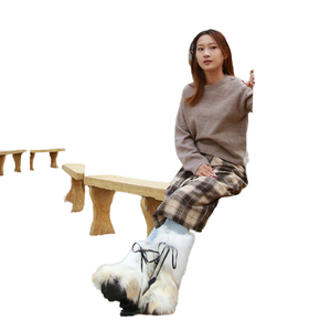 Wholesale Real Seal <b>Fur</b> <b>Boots</b> <b>for</b> <b>Women</b> Winter Warmer with Breathable Feature Silver Real Fox <b>Fur</b> Rubber Insole Adult Size - Product Image 1