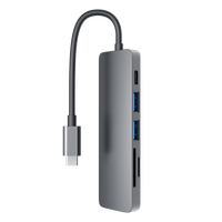 Moyeux 6-en-1 Type C vers HDMI USB 3.0, adaptateur pour lecteur de carte SD/TF, fonction PD