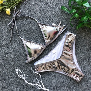 Traje de baño metálico para chicas, Micro Bikinis, playa, baile graso - Product Image 5