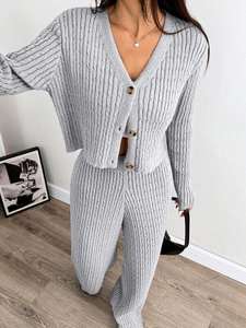 Conjuntos personalizados de pijamas informales de talla grande para mujer, chándal, pantalones cortos de salón y <span class=keywords><strong>sudadera</strong></span> de gran tamaño - Product Image 5