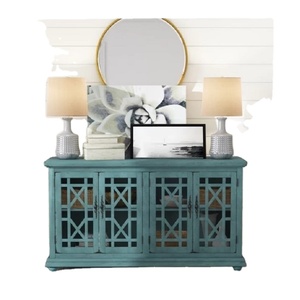 <span class=keywords><strong>Aparador</strong></span> de almacenamiento con relieve <span class=keywords><strong>blanco</strong></span>, armario alto desgastado decorativo para granja, con patrón tallado Floral, 10 armario antiguo para sala de estar - Product Image 2