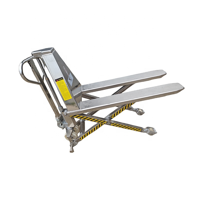 China Manufacturer Stainless Steel High Lift Pallet Jacks 1000 1500kg Scissor Transpallet