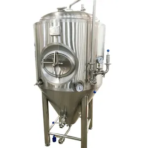 Fermentador cónico con camisa para elaboración de cerveza de acero inoxidable de 100l