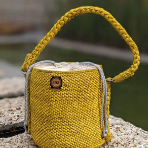 Bolso de Mano de Yute Tejido a Mano, Bolso de Playa Ecológico, Duradero y Elegante con Forro de Rafia para Mujer, para Picnic, Piscina o Salidas a la Ciudad - Product Image 1
