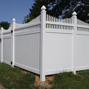 Paneles de valla de privacidad de plástico vinilo PVC de 6 pies al por mayor para jardines y patios Fácil instalación riel de bajo mantenimiento para patios - Product Image 1