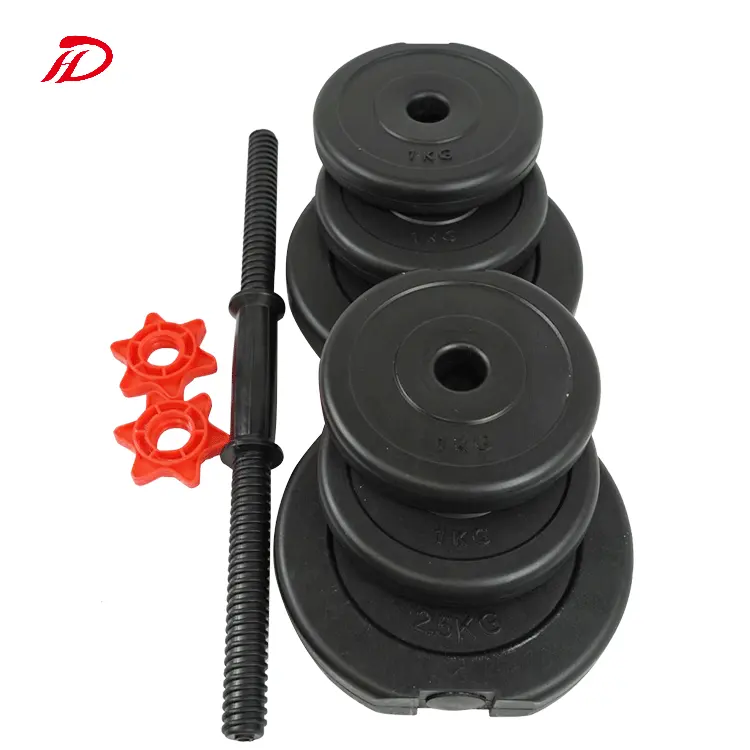 Wholesale Cement And Plastic Dumbell Fitness Gym 2x32.5kg Adjustable Detachable Dumbbell