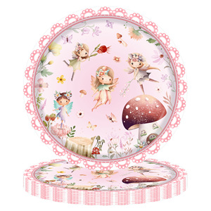 Vajilla Desechable con Temática de Hada DE LAS Flores, Platos de Papel, Servilletas, Vajilla, Suministros para Fiestas, Venta Al por Mayor - Product Image 2