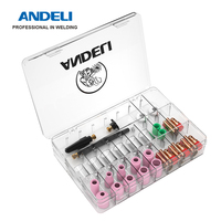 ANDELI 49 pièces torche de soudage TIG lentille de gaz battue pour WP-17/18/26 Kit de tasse en verre Pyrex accessoires de soudage GTAW durables et pratiques