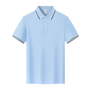 <b>Polo</b> Shirt Men's Short Sleeve Solid Color Cotton Contrast Trim Daily Wear Workwear Custom Logo Printing - Product Image 4