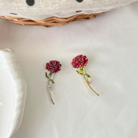 Bros Pin Bunga Anyelir 3D Retro dari Paduan Logam, Bergaya Elegan Kreatif untuk Mantel & Selendang, Hadiah Pernikahan untuk Unisex