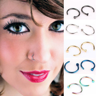 Nez Piercing Bijoux Faux Anneau de Nez 2021 Gros Acier au Titane Personnalisé 5g Sac D'opp Facile En Alliage Anneaux de Nez et Goujons