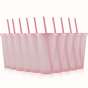 Cangkir yang dapat digunakan kembali dengan tutup dan sedotan 24 oz Glitter plastik Travel Mug cangkir untuk ulang tahun Sleepover pesta lajang perlengkapan - Product Image 1