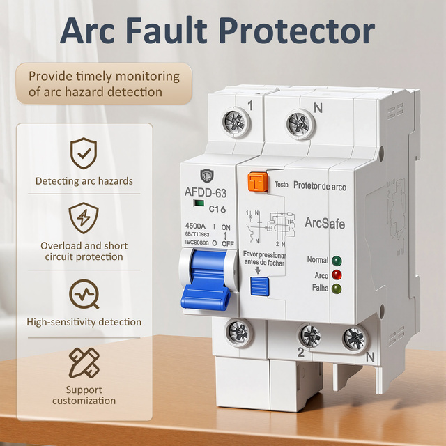AFCI AFDD Arc Fault Circuit Interrupter Arc Fault Detection Device Fire Prevention Arc Monitoring PA66 Material