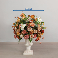 Arrangements floraux de mariage, couleurs d'automne, fleurs artificielles en soie, orange brûlé, centre de table de mariage d'automne, boule de fleurs de 60 cm