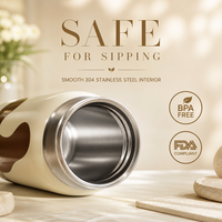 Bouteille isotherme en acier inoxydable avec couvercle motif animal, sans BPA, double paroi, anti-fuite pour enfants