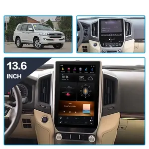 Rádio de carro Android 11 estilo RoadNavi Tesla para Toyota Land Cruiser 200 2016-2020 Car Multimedia Player Carplay 4G sem fio
