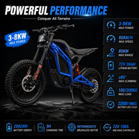 Moto tout-terrain électrique 72V 8000W, en alliage d'aluminium 6061, moteur sans balais, pneu 70/100-19, phare LED